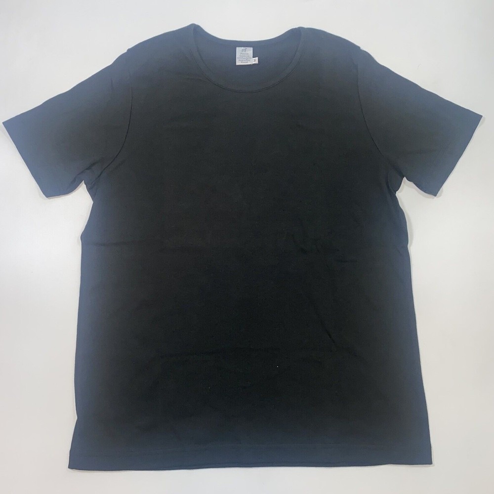 Peruvian Connection Basic Black Scoop Neck Pima C… - image 1